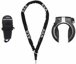 AXA Victory Rahmenschloss + RLC 140 Einsteckkette + Satteltasche Set