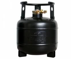 CAMPKO - Stahl Tankgasflasche, 6kg, Wiederbefüllbar, 15 Liter, 385mm, Multiventil Mit 80%-Füllstop, Ohne Zubehör