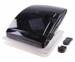 Dachhaube Mit Raincover Dachventilator MaxxFan Deluxe Rauchglas Schwarz