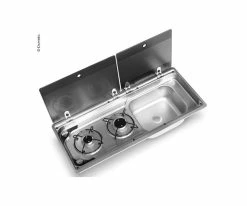 Kocher-Spüle-Kombination Mit 2-teiliger Glasabdeckung, Küche Gaskocher Dometic